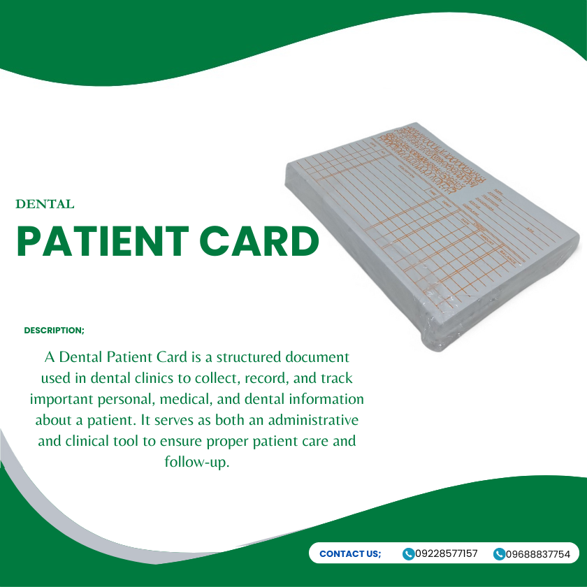 DENTAL PATIENT RECORD CARD DENTAL PATIENT RECORD CARD